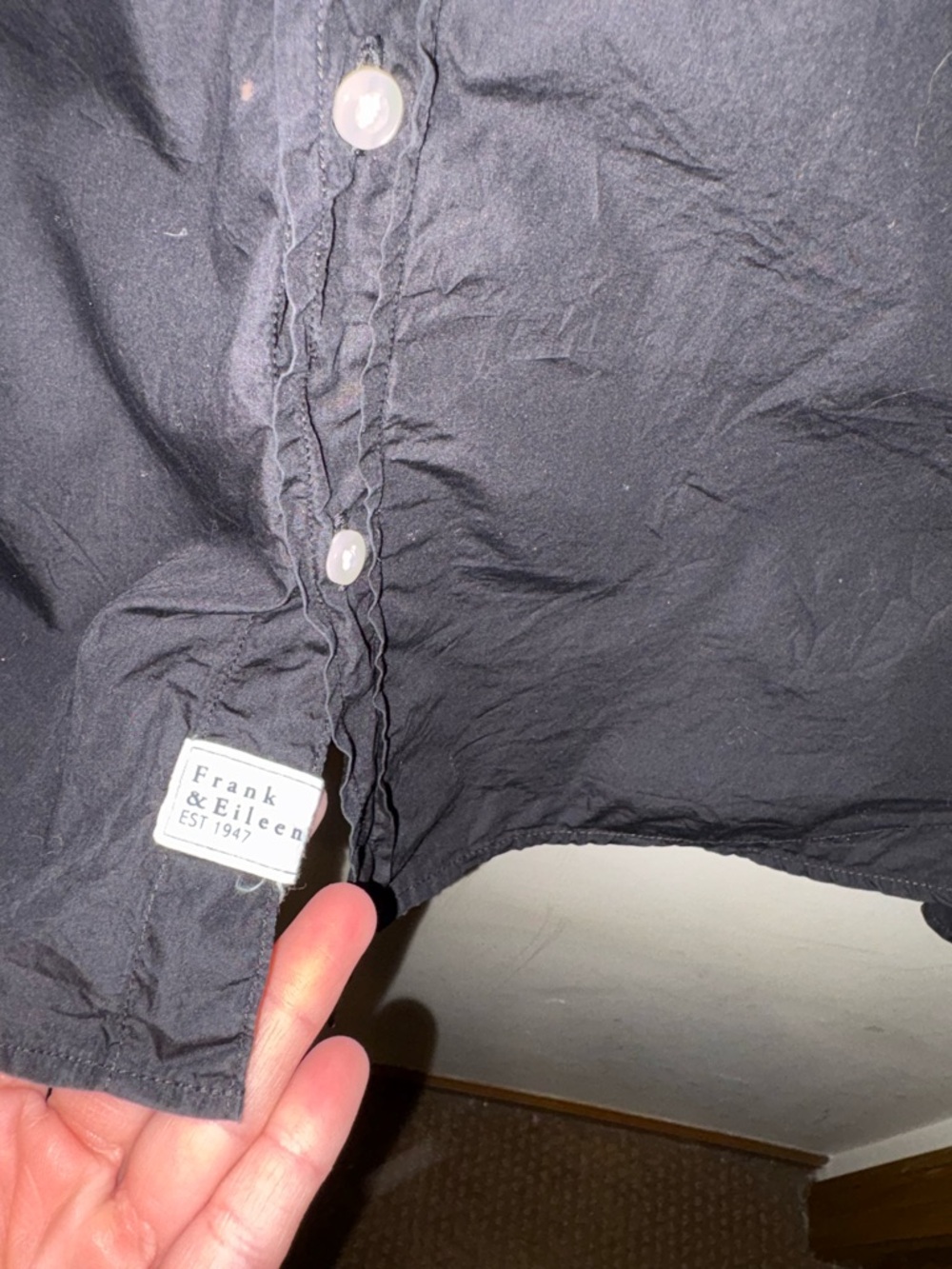Frank & Eileen Barry black classic denim button down size XS - Picture 6 of 9